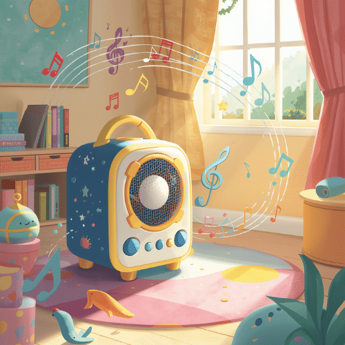 Enceinte et lecteur audio pour comptines bébé